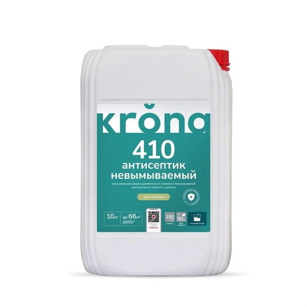 Антисептик невымываемый KRONA 410 фисташковый 10 кг С6075