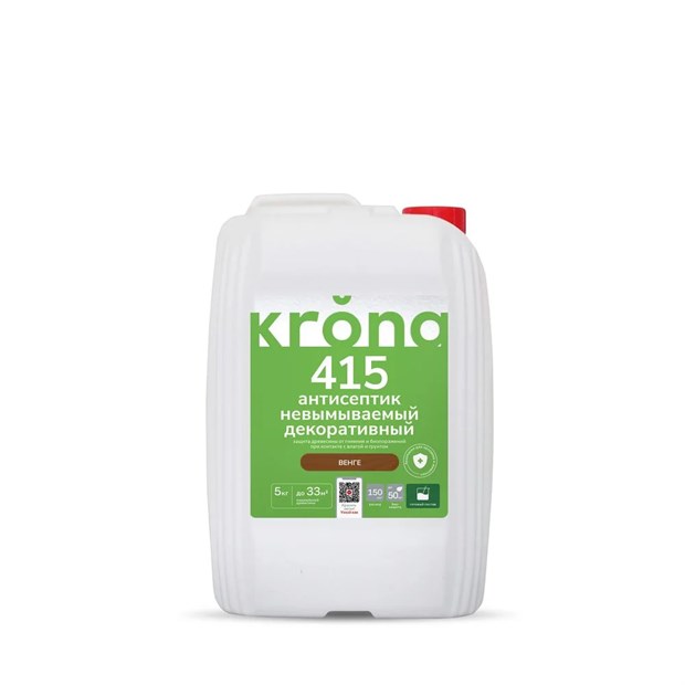 Антисептик невымываемый декоративный KRONA 415 венге 5 кг С6495