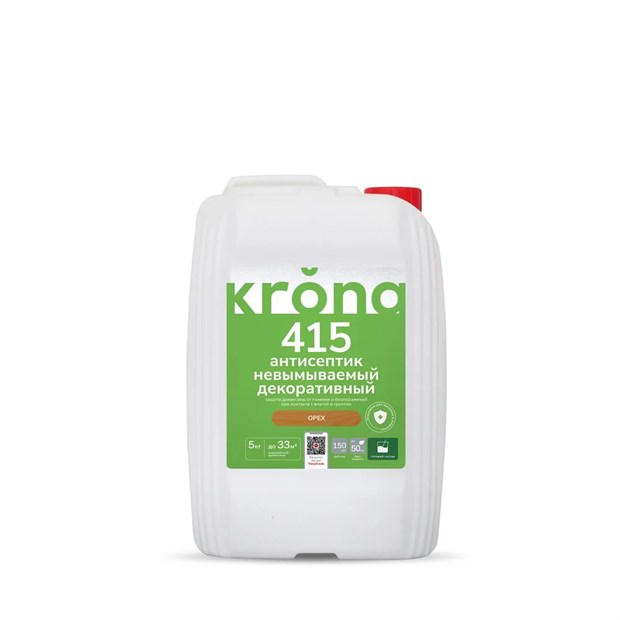 Антисептик невымываемый декоративный KRONA 415 орех 5 кг С6497