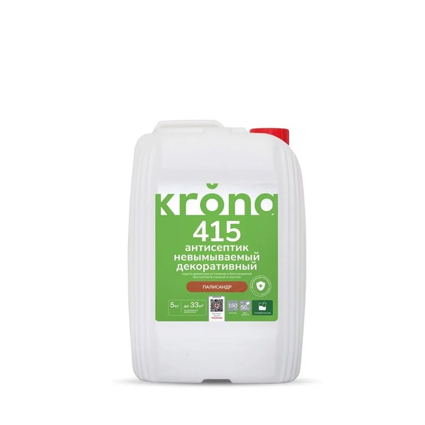 Антисептик невымываемый декоративный KRONA 415 палисандр 5 кг С6498