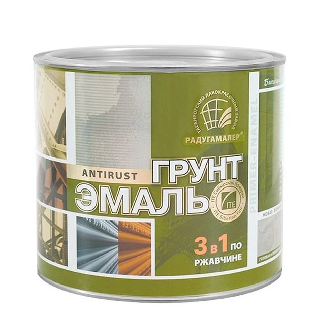 Грунт-эмаль 3в1 красная 20 кг Радугамалер Е4293