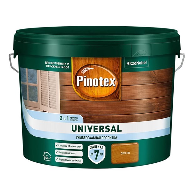 Пропитка Pinotex Universal 2в1 орегон 9 л М5063