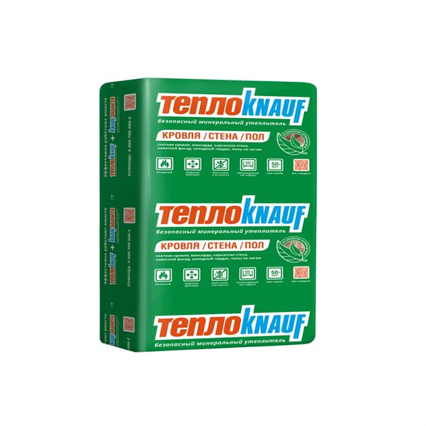 Мин.вата ТеплоKNAUF для Кровли и Стен 100х610х1230 мм 6 кв.м Л1621