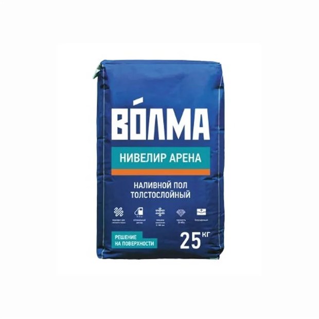 Наливной пол ВОЛМА - Нивелир Арена 5 - 100мм цементный 25 кг Г9966