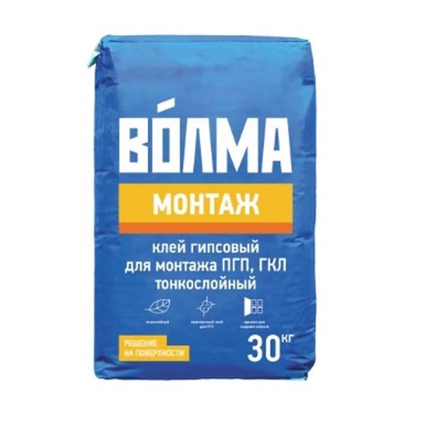 Клей ВОЛМА - Монтаж гипсовый для ПГП 30 кг В4820