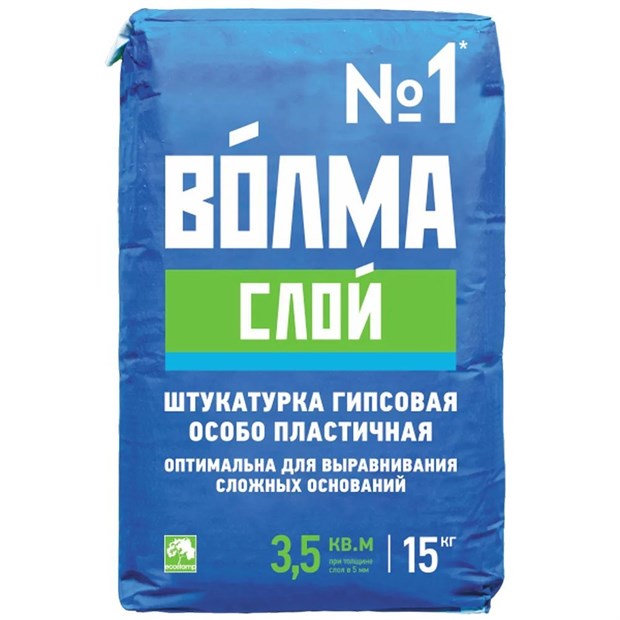 Штукатурка ВОЛМА - Слой гипсовая белая 15 кг Д5488