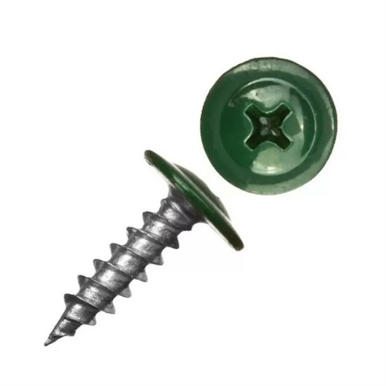 Саморезы с пресс-ш. острие  4,2х19  RAL 6005 (зеленый мох) 100шт пакет zip lock Е6573 - фото 5952