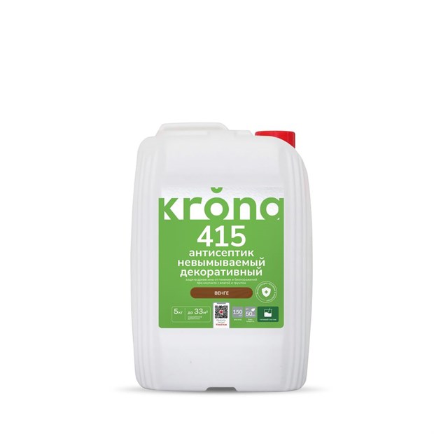 Антисептик невымываемый декоративный KRONA 415 венге  5кг С6495 - фото 6666