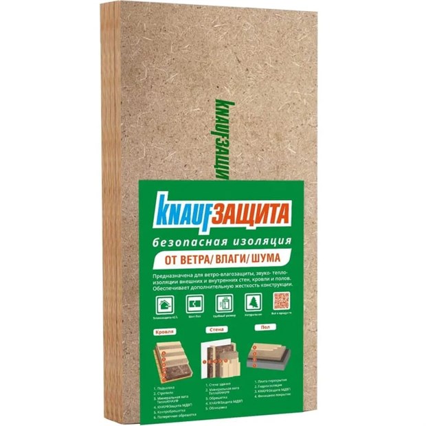 ДВП мягкая Knauf защита для кровли 22x1250х600 мм 4 плит 3 м2 М9071 - фото 6830