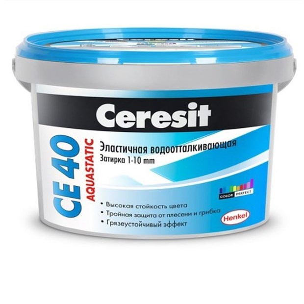 Затирка CE 40 водоотталкивающая 16 графит 2 кг CERESIT К9667 - фото 6876