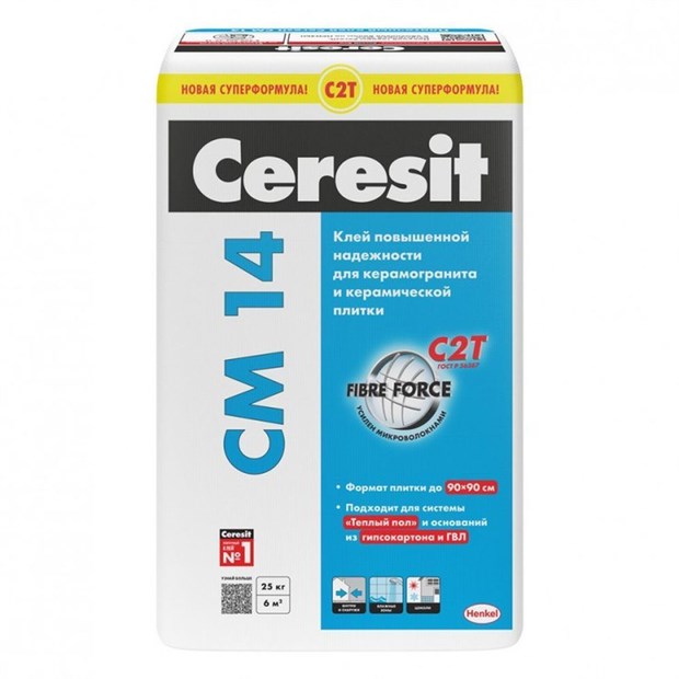Клей плиточный СМ 14 Extra для устройства теплых полов 25 кг CERESIT К6054 - фото 6888