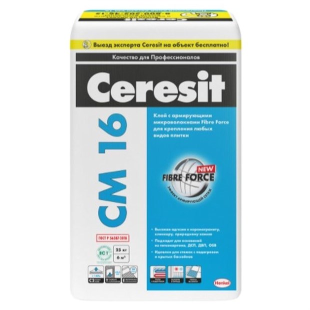 Клей плиточный СМ 16 Flex эластичный 25 кг CERESIT К6816 - фото 6893