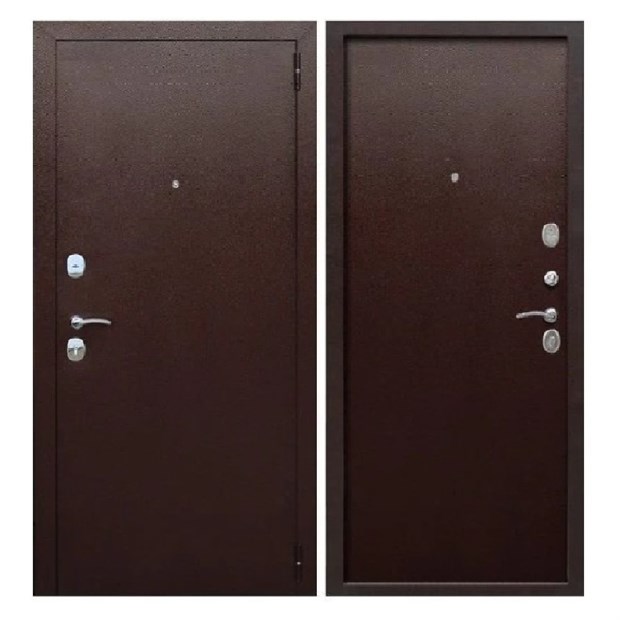 Дверь металл 7 см Гарда Медный антик металл/металл 960х2050 мм левая Н0339