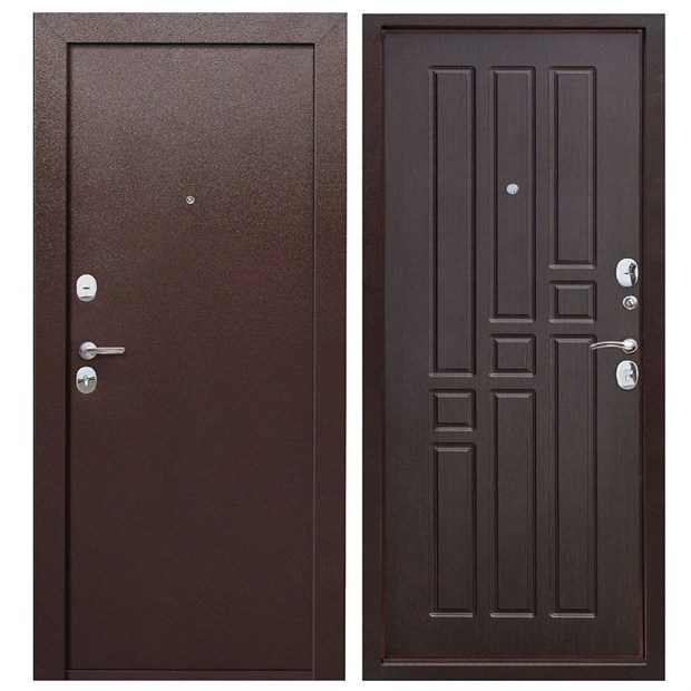 Дверь металл Гарда 6 см Венге 860х2050 мм левая И8809