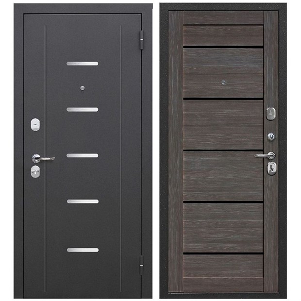 Дверь металл 7,5 см Серебро Дуб Неаполь Грей Царга 860х2050 мм левая Р4949