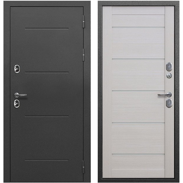 Дверь металл ISOTERMA Серебро Лиственница беж Царга 960х2050 мм правая Р3221