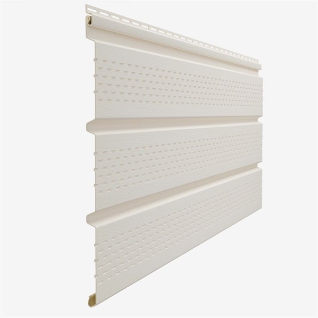 Софит Docke Standard T4 перфорированный 3000×305 пломбир 0,92м2/шт (16шт/уп) С7949