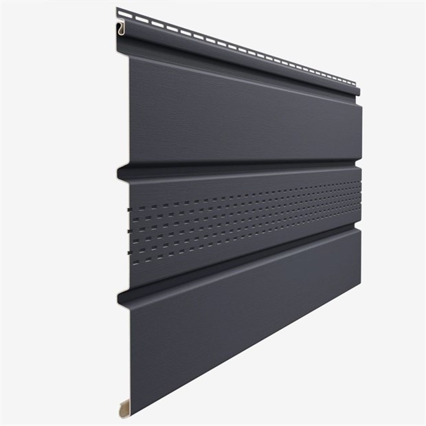 Софит Docke Standard 4Т с центральной перфорацией 3000×305 Графит 0,92м2 (16шт/уп) С6165