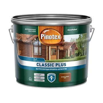 Пропитка Pinotex Classic Plus 3в1 тиковое дерево 9 л М5045