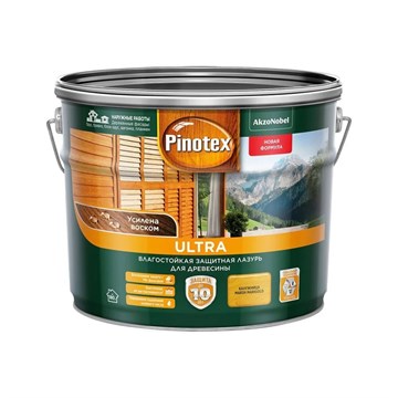 Пропитка Pinotex Ultra калужница полуглянцевая 10 л голубая банка М7659