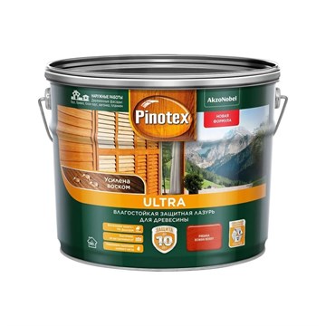 Пропитка Pinotex Ultra рябина полуглянцевая 9 л зеленая банка М7657
