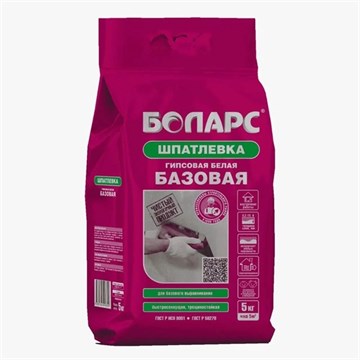 Шпатлевка БОЛАРС БАЗОВАЯ гипсовая белая 5 кг С8061