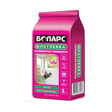 Шпатлевка БОЛАРС полимерная ФИНИШНАЯ СУПЕР белая 3кг А3512