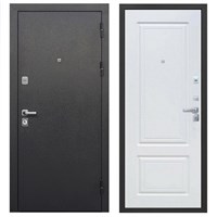 Дверь металл Толстяк Букле черный Белый ясень 860х2050 правая Р3229