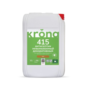 Антисептик невымываемый декоративный KRONA 415 орех 10кг С6496