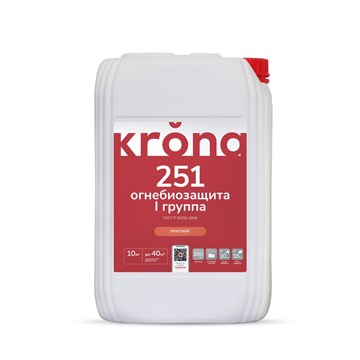 Огнебиозащитный состав для древесины KRONA 251 красный  10кг С6085