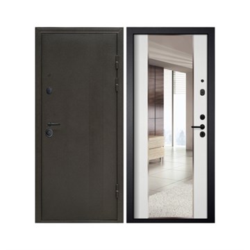 Дверь входная LS21 Белый ясень Зеркало 960х2050 мм левая (фурнитура внутри) С5203