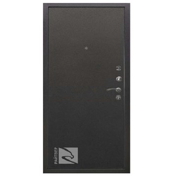 Дверь стальная Райтвер СТРОНГ 100 (мет/мет серебро черн) 860х2050 мм правая фурнитура внутри К8328