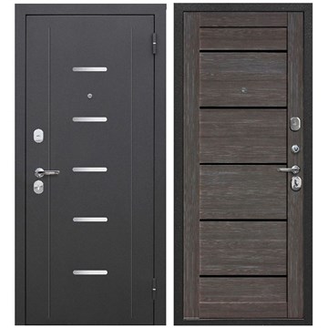 Дверь металл 7,5 см Серебро Дуб Неаполь Грей Царга 960х2050 мм левая Р4952