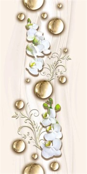 Панель ПВХ (517) сфера и цветы бежевые 2,7x0,25x0,008 м К0375