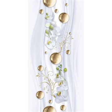 Панель ПВХ (518) сфера и цветы серые 2,7x0,25x0,008 м К6039