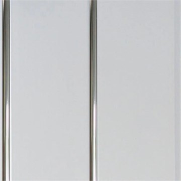 Панель ПВХ белая глянец хром 2-полосы 3x0,24x0,008 м Е0122