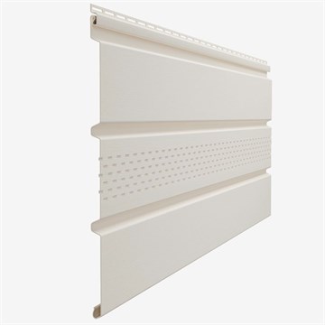 Софит Docke Standard 4Т с центральной перфорацией 3000×305 Пломбир 0,92м2 (16шт/уп) С6740