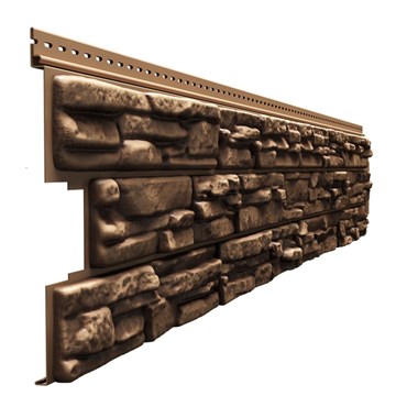 Сайдинг Docke LUX, под камень Rocky 1787×285 кедровый орех 0,51м2 (12шт/уп) С6809