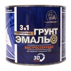 Грунт-эмаль 3в1 быстросохнущая 30 минут серая 0,9 кг И7023