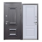 Дверь металл Термо 2 Букле антрацит эмалит белый 860х2050 мм левая Т2140
