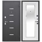 Дверь металл 7,5 см Гарда Серебро Зеркало Белый ясень 860х2050 мм правая Н0341