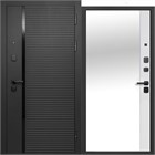 Дверь металл 9 см ЧЕРНОЕ ЗЕРКАЛО Эмалит белый 960х2050 мм правая С9489
